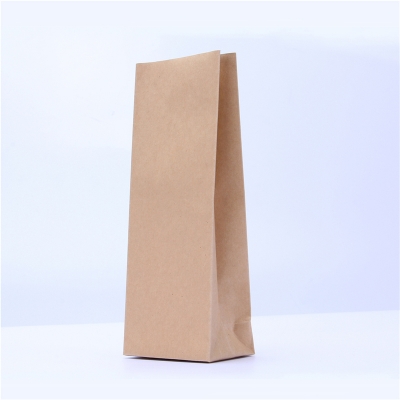 5 pcs Wholesales Plain Square Bottom Brown Kraft Food Pouch Craft Paper Bags for Tea